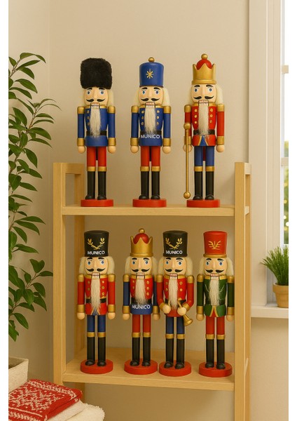 Yılbaşı Temalı Kurşun Asker Figürleri – 6’lı Ahşap Set, 13 Cm, Koleksiyonluk ve Hediyelik