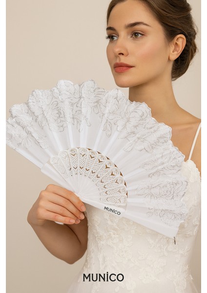 12 Adet Romantik El Yelpazesi Düğün ve Nişan Fotoğraflarında Estetik Tamamlayıcı Beyaz Dantel Tema modelleri