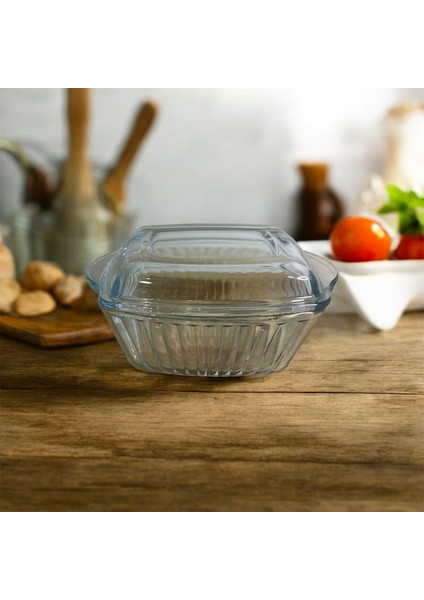 Borcam Kapaklı Kare Fırın Kabı 1170 cc