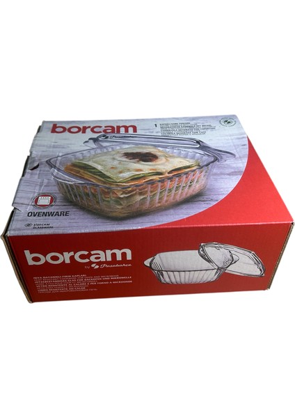 Borcam Kapaklı Kare Fırın Kabı 1170 cc