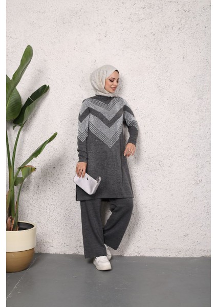 Simli Triko Tunik Pantolon Takım