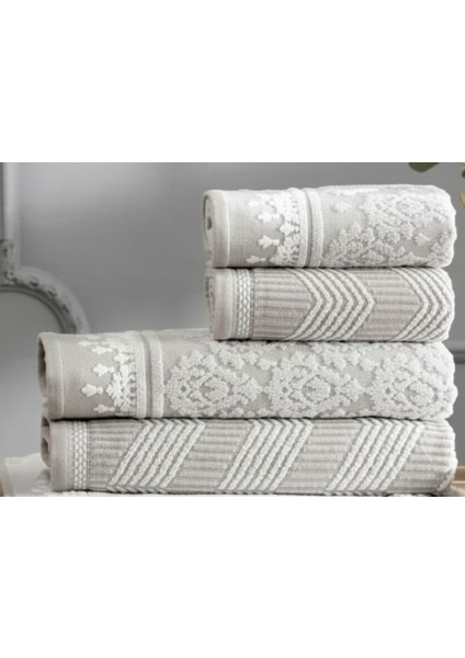 Tapitta Havlu Seti Hamam Takımı Krem-Krem