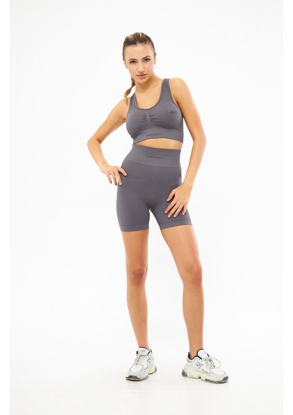 Feryo Yuvarlak Yaka Kolsuz Slim Fit Gri Renk Tayt Takım fiyatları