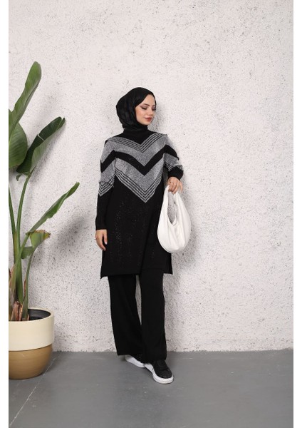 Simli Triko Tunik Pantolon Takım modelleri