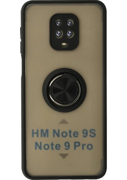 Xiaomi Redmi Note 9 Pro Kılıf Montreal Yüzüklü Silikon Kapak - Siyah