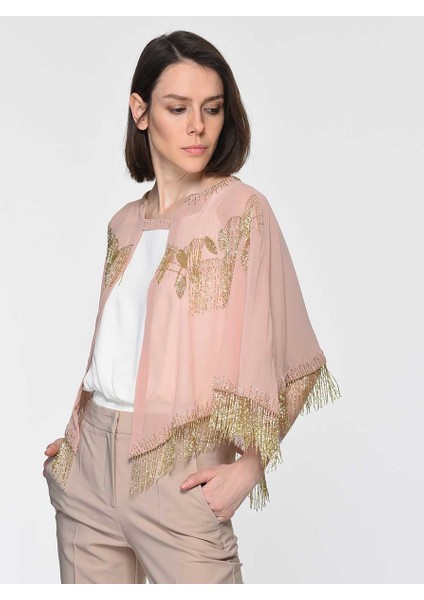 Püsküllü İşlemeli Bolero Standart Renk Y1962114_089