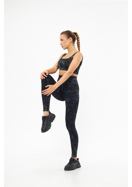 Bouncel Yuvarlak Yaka Kolsuz Slim Fit Siyah Renk Tayt Takım fırsatları