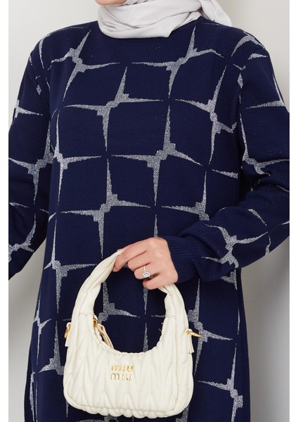 Yıldız Desenli Simli Triko Tunik Pantolon Takım