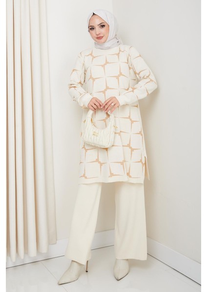 Yıldız Desenli Simli Triko Tunik Pantolon Takım fiyatları