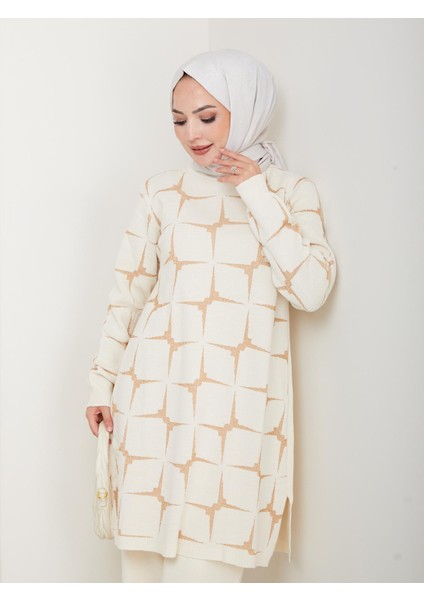 Yıldız Desenli Simli Triko Tunik Pantolon Takım modelleri