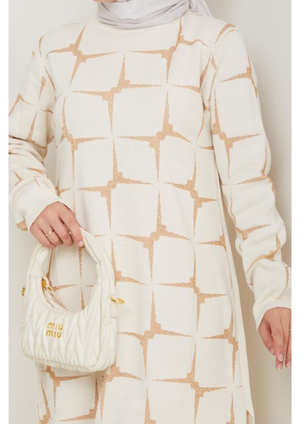 Yıldız Desenli Simli Triko Tunik Pantolon Takım fırsatları