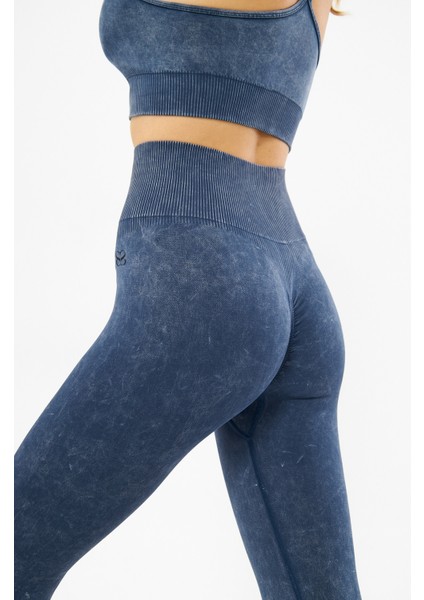 Bjoys Askılı Desenli Slim Fit Lacivert Renk Tayt Takım