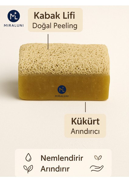 Kabak Lifli Kükürt Sabunu 100 gr | Doğal, El Yapımı, Arındırıcı ve Peeling Etkili