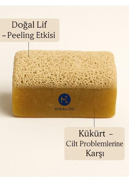Kabak Lifli Kükürt Sabunu 100 gr | Doğal, El Yapımı, Arındırıcı ve Peeling Etkili