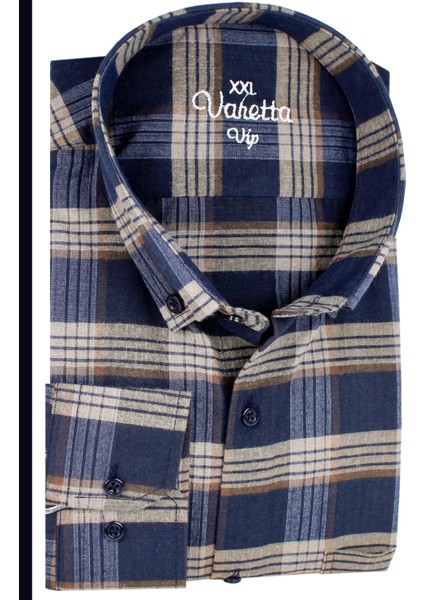 Büyük Beden Erkek Lacivert Yünlü Kışlık Gömlek – Cepli Geniş Kesim Flanel Model fiyatları