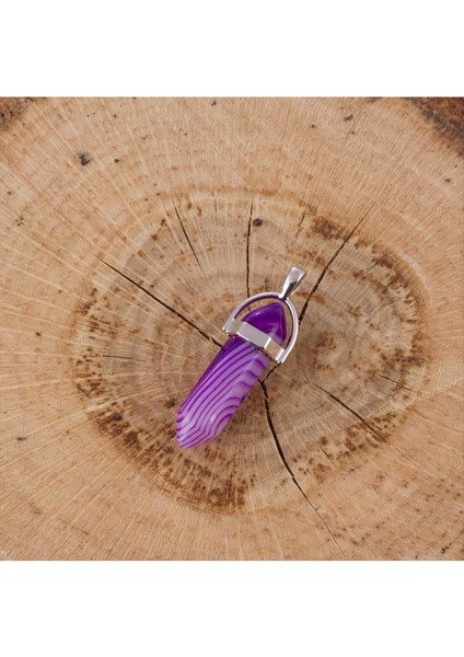 Lzrdwzrd Akik Point Kolye Ucu-Mor