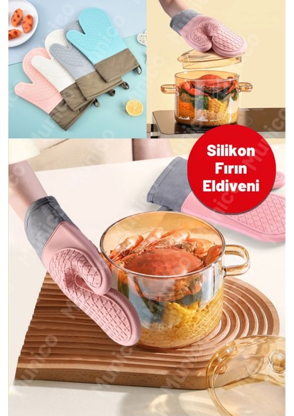 Isıya Dayanıklı Eldiven Silikon Aramid Fiber, Pamuk Iç Astarlı Şık ve Fonksiyonel Mutfak Yardımcısı fırsatları