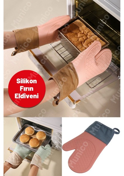 Isıya Dayanıklı Eldiven Silikon Aramid Fiber, Pamuk Iç Astarlı Şık ve Fonksiyonel Mutfak Yardımcısı indirimleri