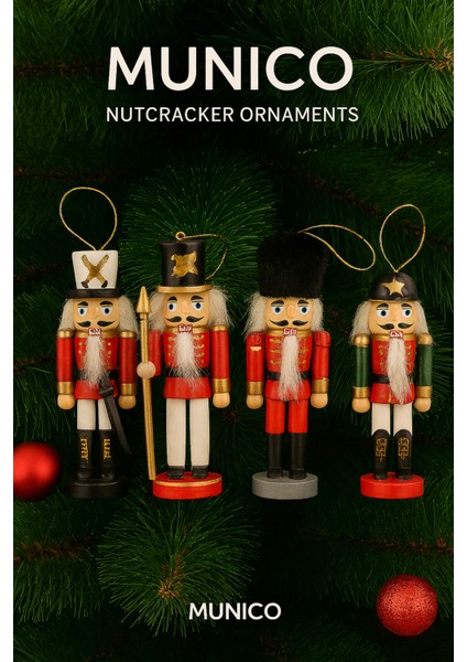 El Yapımı Kurşun Asker Figürleri – 4’lü Ahşap Set, 13 Cm, Vitrin ve Raf Için Dekoratif Obje