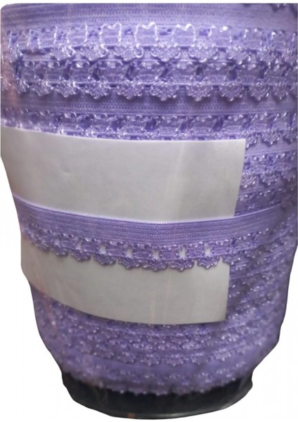 Çamaşır Lastiği Dantelli 1 cm 75 Metre 1 Top Açık Mor