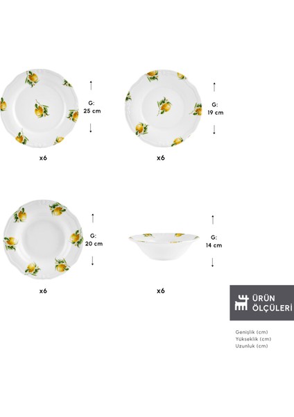 Lemonade 24 Parça 6 Kişilik Yemek Takımı fiyatları
