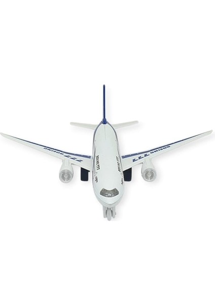 Çek Bırak Sesli Işıklı Metal Uçak - 180 - Mavi modelleri