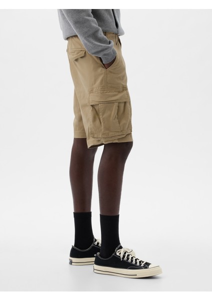Erkek Kahverengi 11" Relaxed Kargo Şort