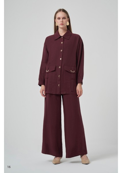 1025 Tam Boy Düğmeli Pantolonlu Takım