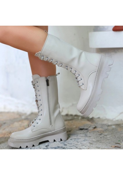 Toir Bej Cilt Bağcıklı Postal indirimleri