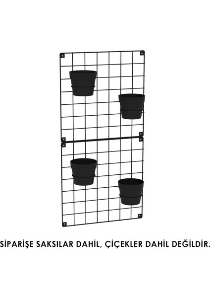 2'li 33X33 Dekoratif Hasır Tel Duvar Paneli 4 saksılı modelleri