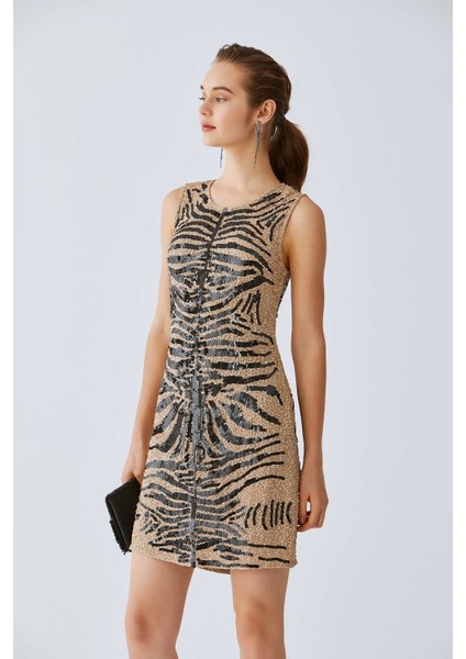 Payetli Desenli Mini Elbise Standart Renk K2063102_089 fiyatları