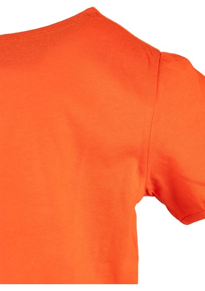 Organik Karpuz Kollu Turuncu Yazlık Kız Çocuk Tshirt modelleri