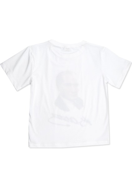 Atatürk Baskılı Beyaz Yazlık Unisex Çocuk Tshirt modelleri