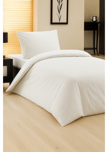 Beyaz Tek Kişilik Nevresim Takımı %100 Pamuk (63 Tel Sıkı Dokuma) modelleri