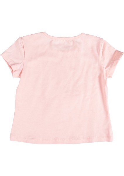 Balerin Baskılı Taşlı Tül Süslemeli Pembe Yazlık Kız Çocuk Tshirt modelleri