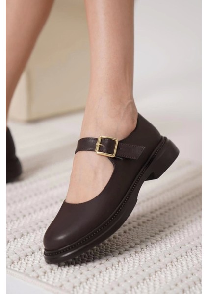 x Kahverengi Cilt Oxford Ayakkabı