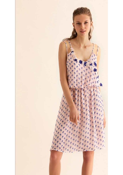 Sırt Detaylı Günlük Elbise Pembe Y9911017_038