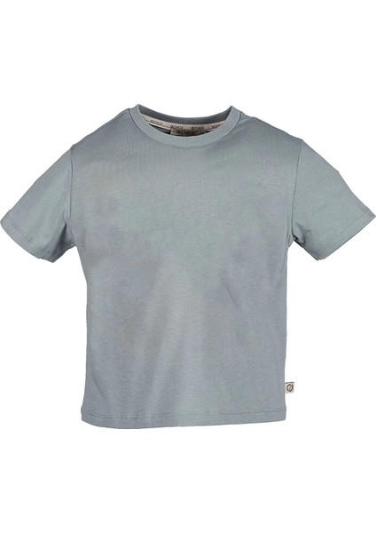 Organik Gri Basic Yazlık Unisex Çocuk Tshirt fiyatları