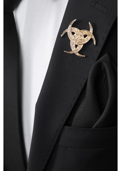 Gold Renk Üçlü Hilal Yaka Broş fiyatları