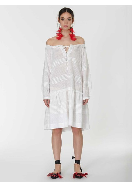 Omuz Detaylı Nikah Elbisesi Standart Renk Y1966136_089