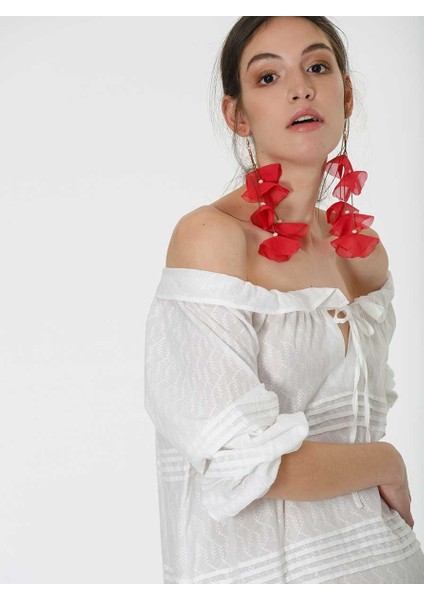 Omuz Detaylı Nikah Elbisesi Standart Renk Y1966136_089 fiyatları