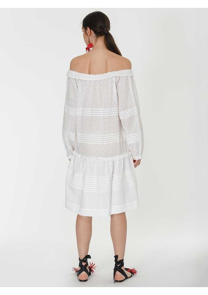 Omuz Detaylı Nikah Elbisesi Standart Renk Y1966136_089 fırsatları