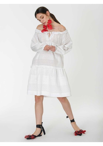 Omuz Detaylı Nikah Elbisesi Standart Renk Y1966136_089