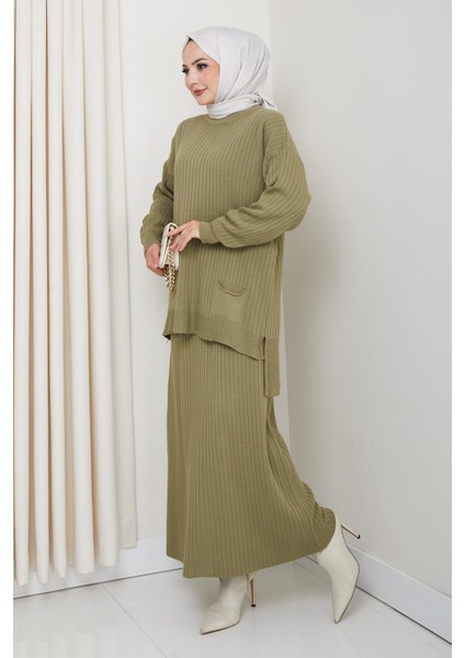 Cepli Fitilli Triko Tunik Etekli Takım fiyatları