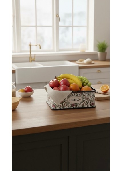 Kapaklı Ahşap Ekmeklik - Dekoratif Desenli Ekmek Saklama Kutusu - Lüx Büyük Ekmek Dolabı fırsatları