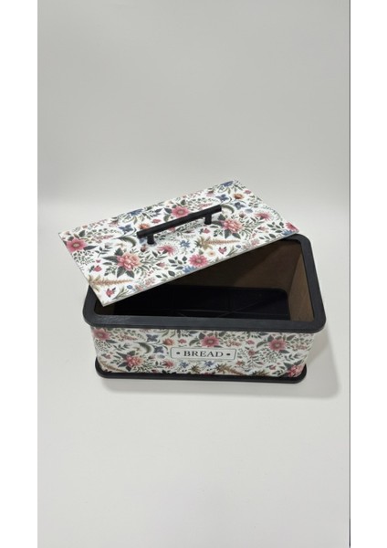 Kapaklı Ahşap Ekmeklik - Dekoratif Desenli Ekmek Saklama Kutusu - Lüx Büyük Ekmek Dolabı