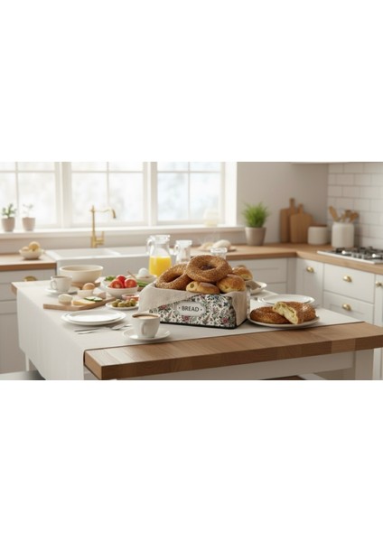 Kapaklı Ahşap Ekmeklik - Dekoratif Desenli Ekmek Saklama Kutusu - Lüx Büyük Ekmek Dolabı