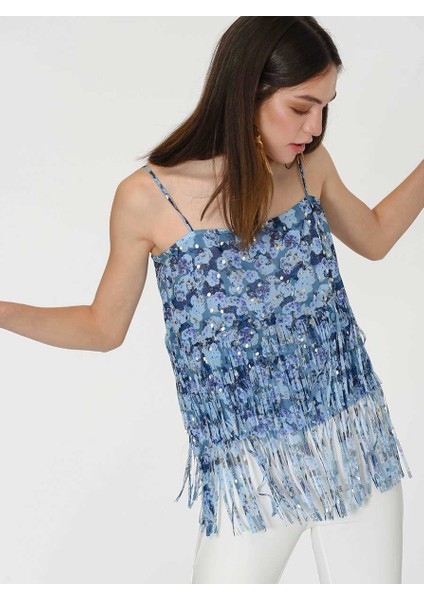 Askılı Desenli Bluz Standart Renk Y1913096_089