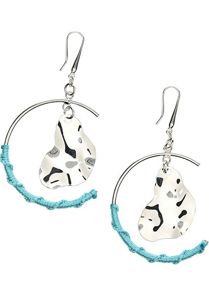 Örgü Detaylı Halka Kadın Küpe Standart Renk Y1986448_089