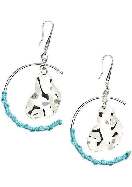 Örgü Detaylı Halka Kadın Küpe Standart Renk Y1986448_089 fiyatları